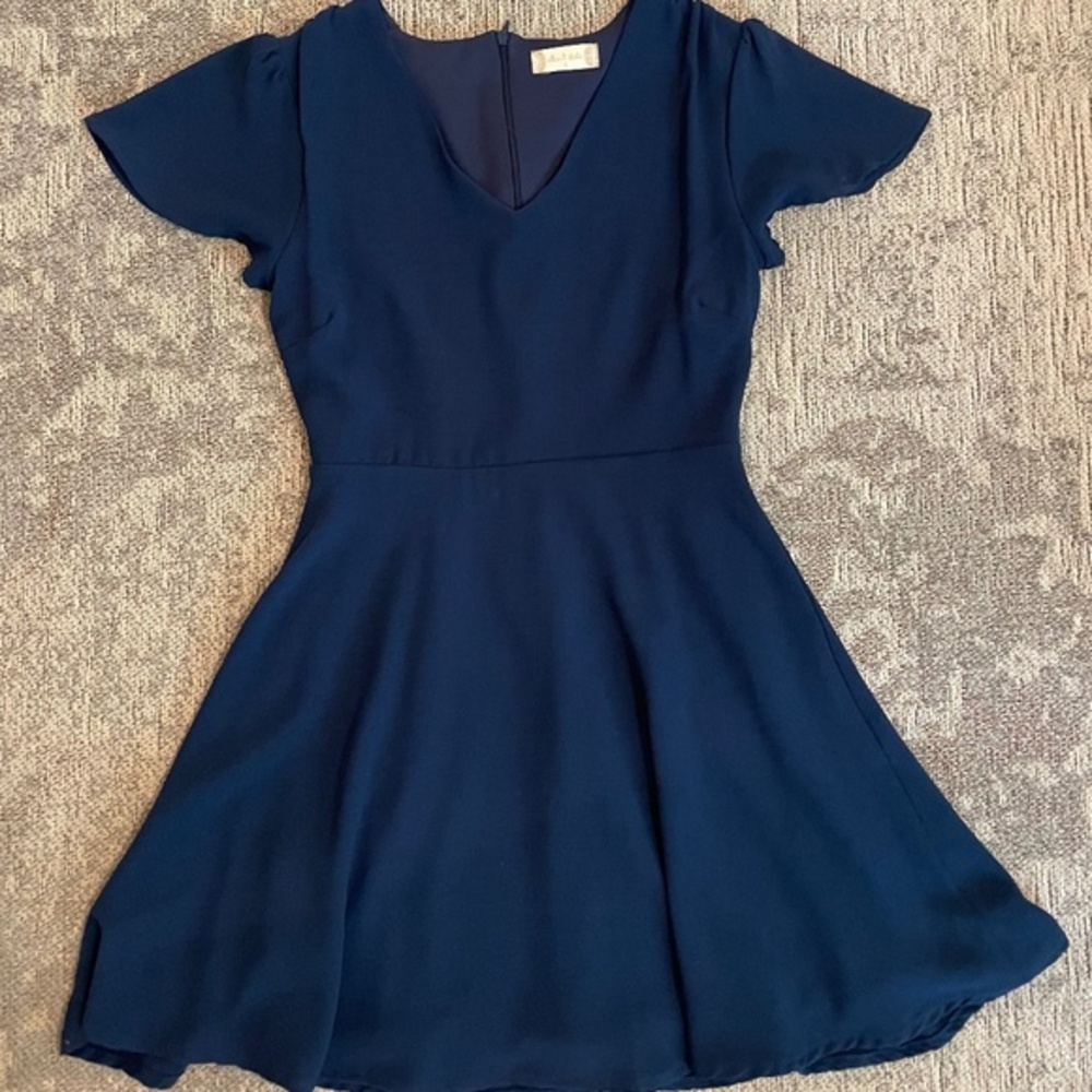 Altar'd State Women's Short Sleeve V Neck Blue Dress